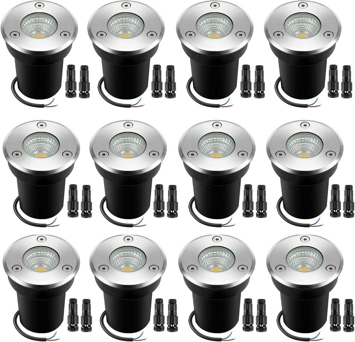 12Pack RGBW Low Voltage Landscape Lights 10W IP67 Waterproof U10057