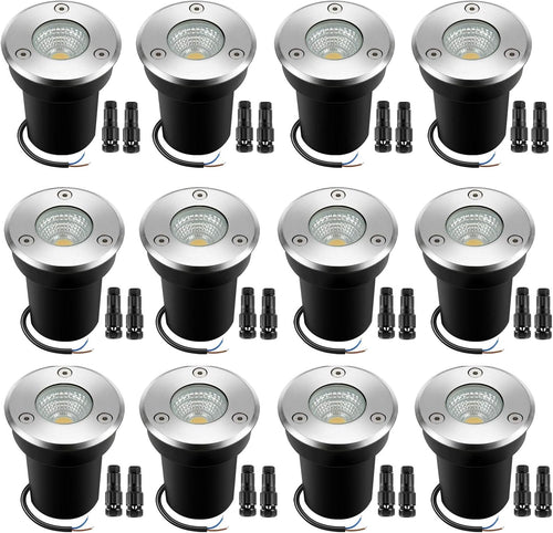 12Pack RGBW Low Voltage Landscape Lights 10W IP67 Waterproof U10057