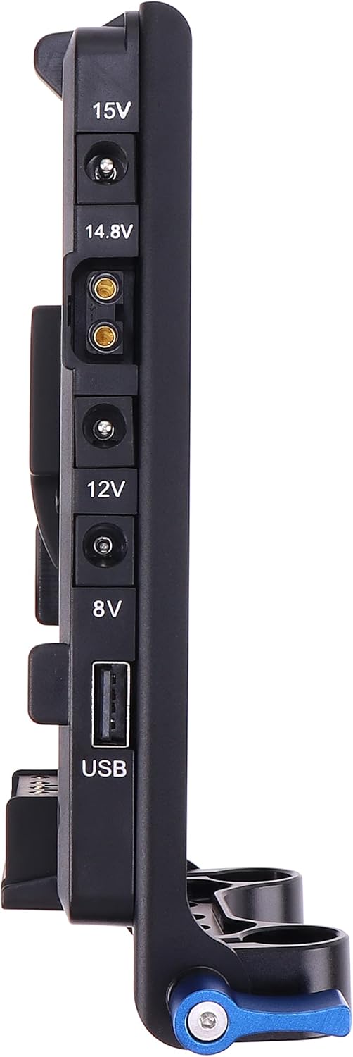 V Mount Battery Power Supply Plate with 15mm Rod Clamp System T7172