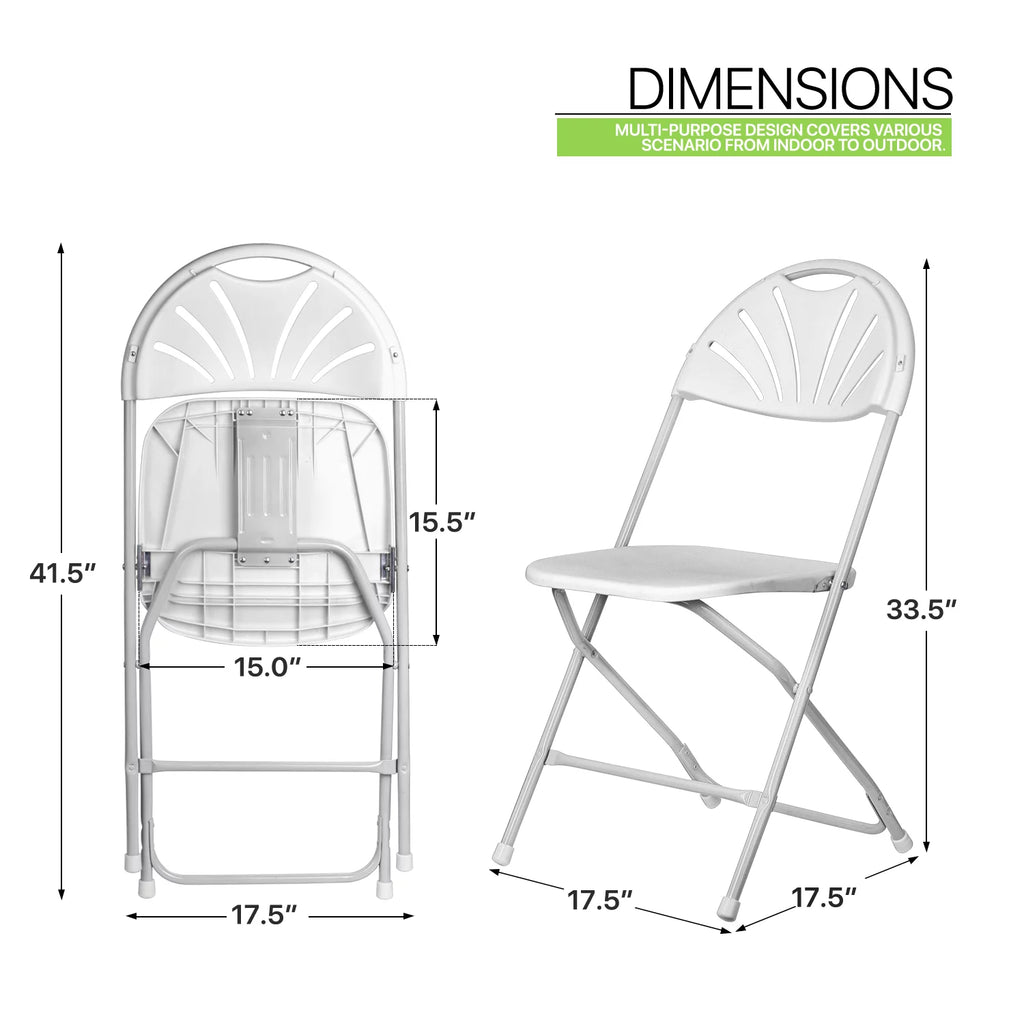 White Plastic Stackable Foldable Chair L665