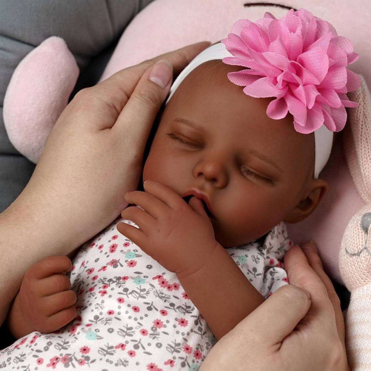 17-Inch Black Reborn Baby Dolls with Feeding Kit J4917