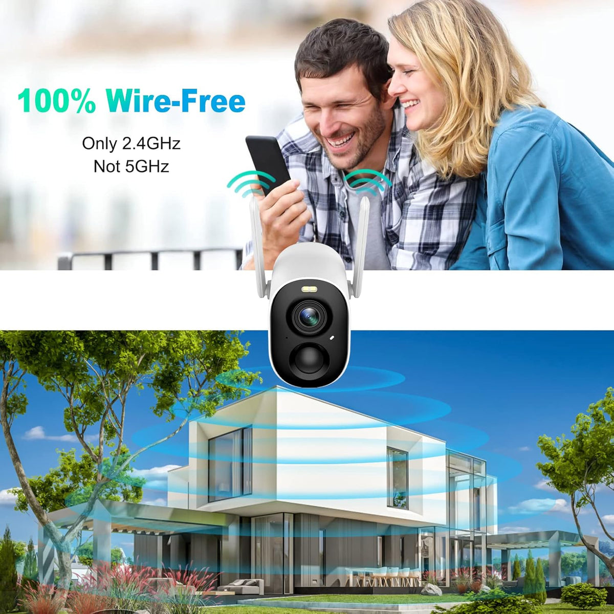 Wireless Outdoor Security Cameras with Spotlights Siren Color Night Vision C577183