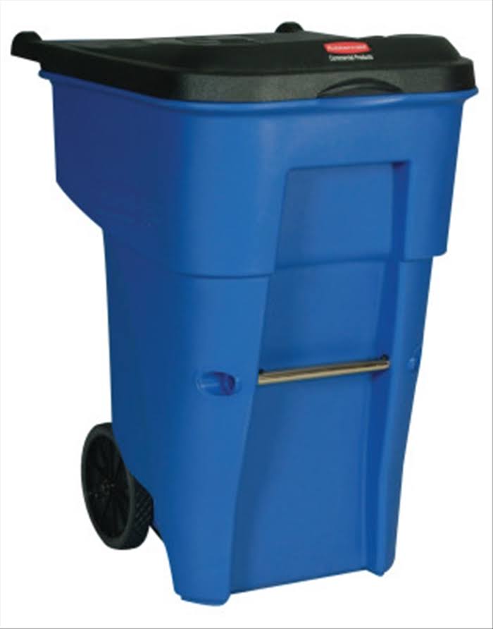 65 gal Blue Rectangular Trash Can H222