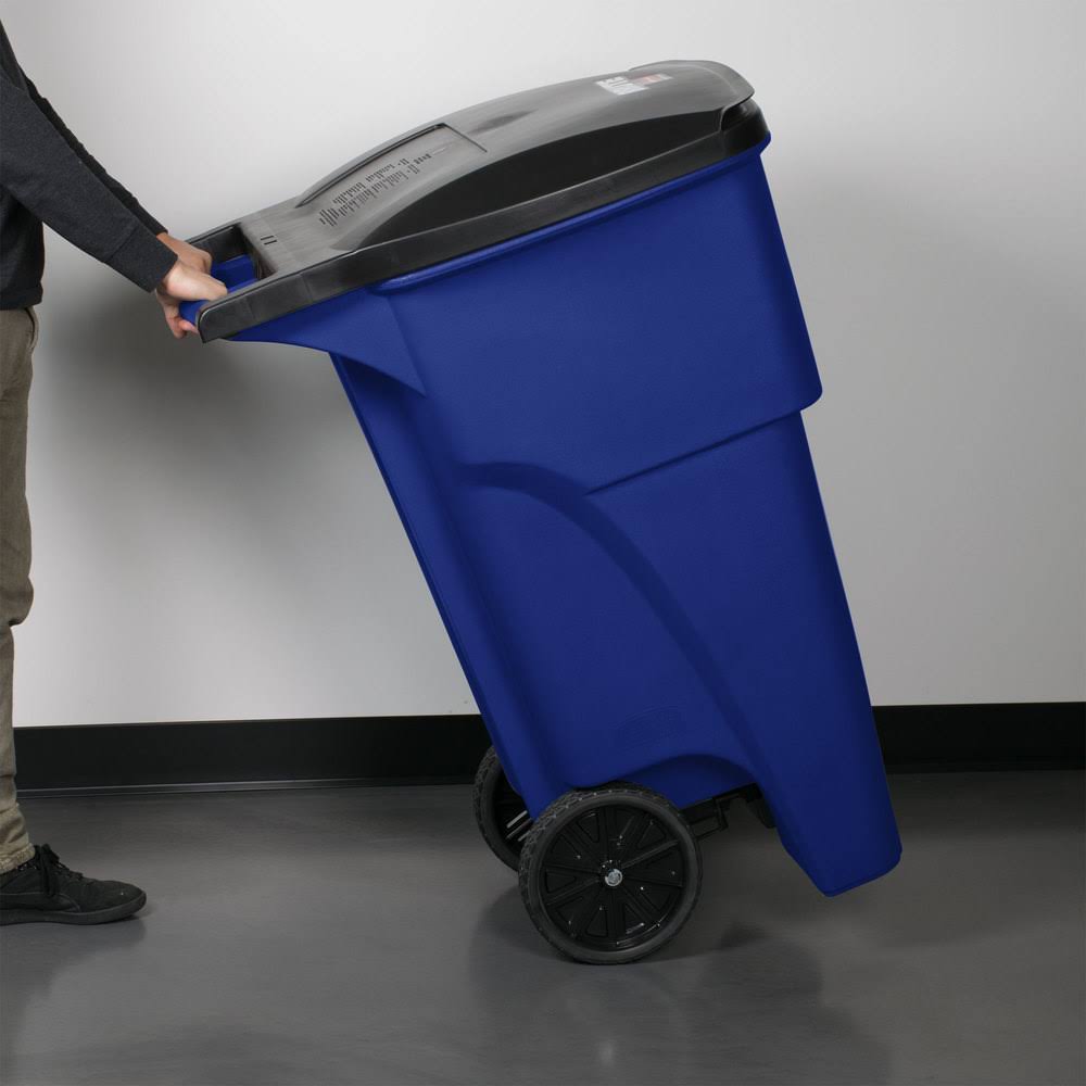 65 gal Blue Rectangular Trash Can H222
