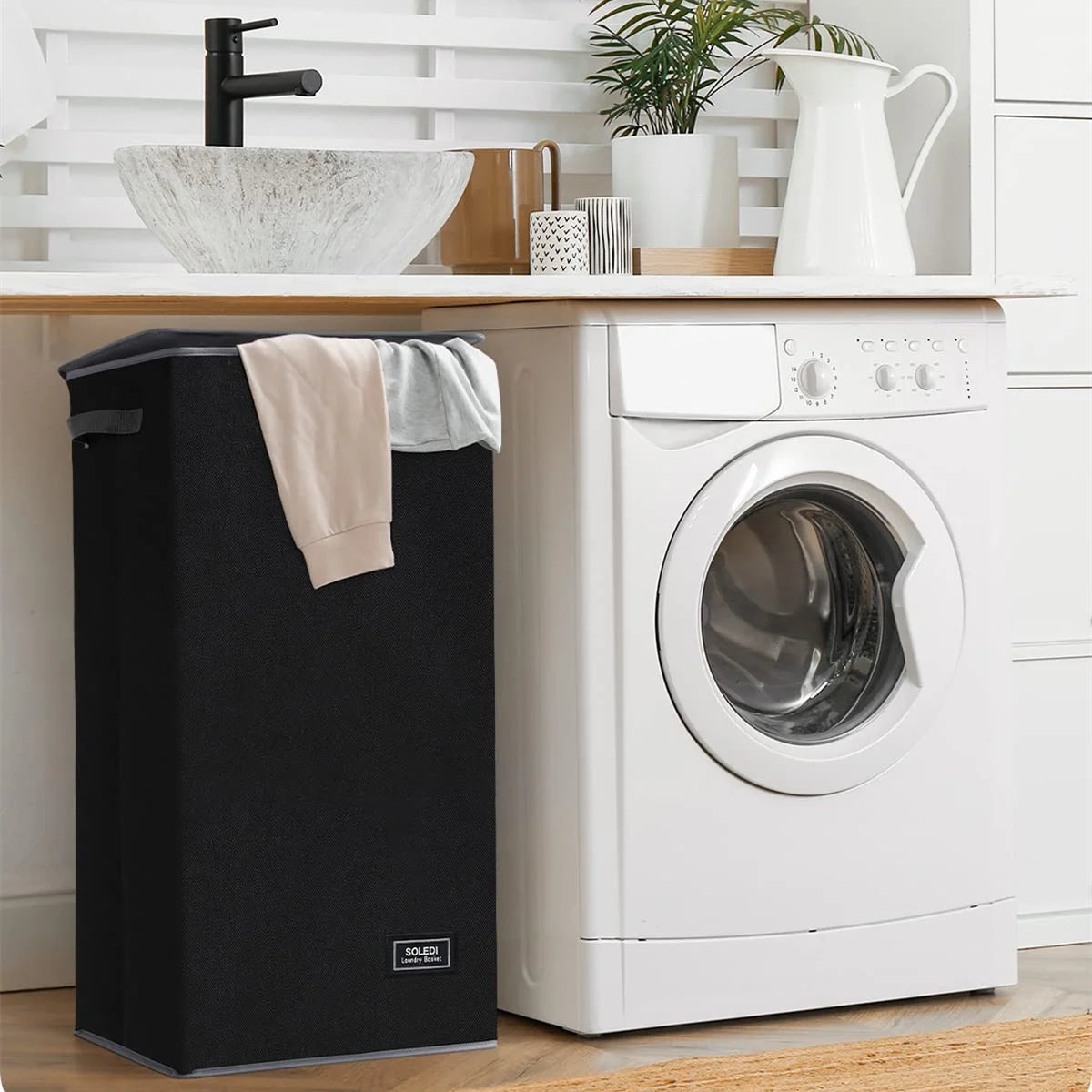 100L Collapsible Laundry Hamper with Lid & Laundry Bag G357