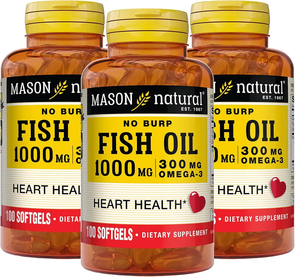 Fish Oil 1000 mg Omega-3 100 Softgels Pack of 3 U236