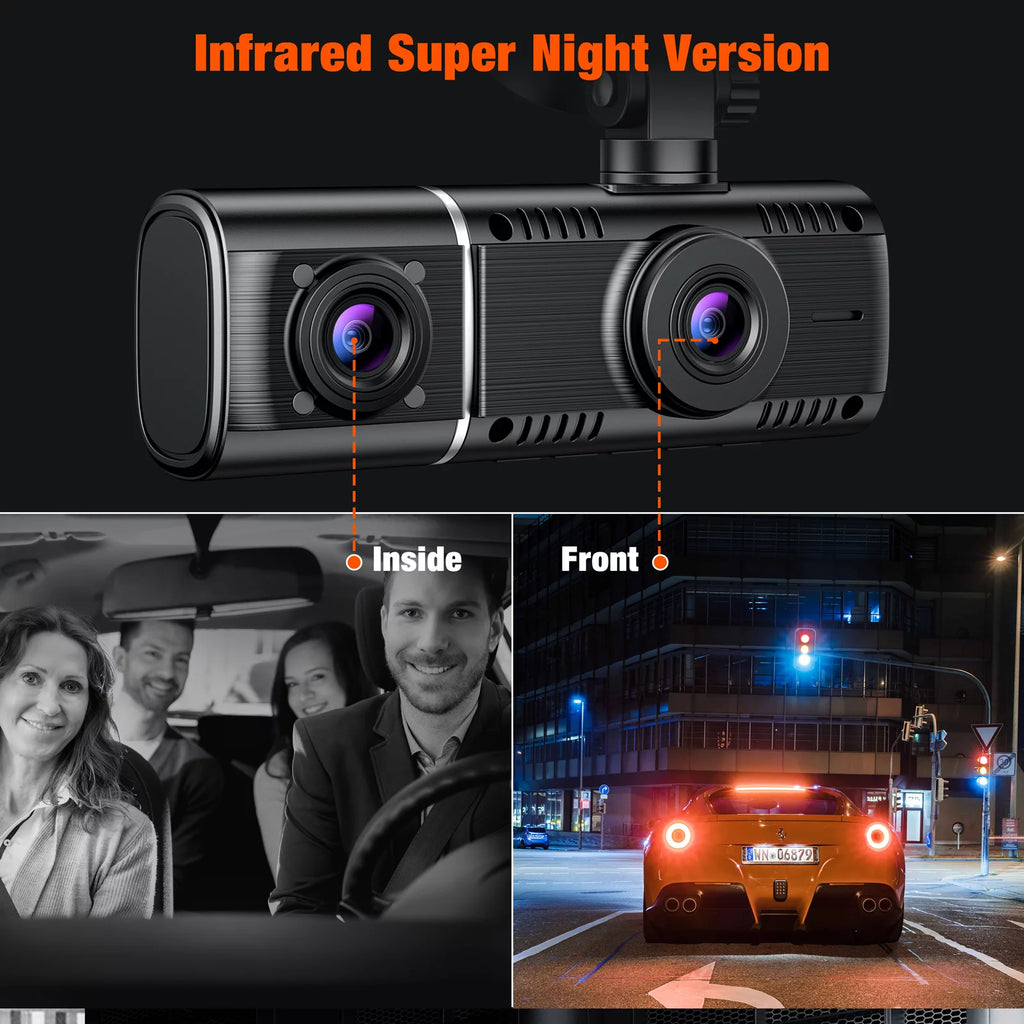 3 Channel 1080P Dash Cam with 64GB SD Card G3232