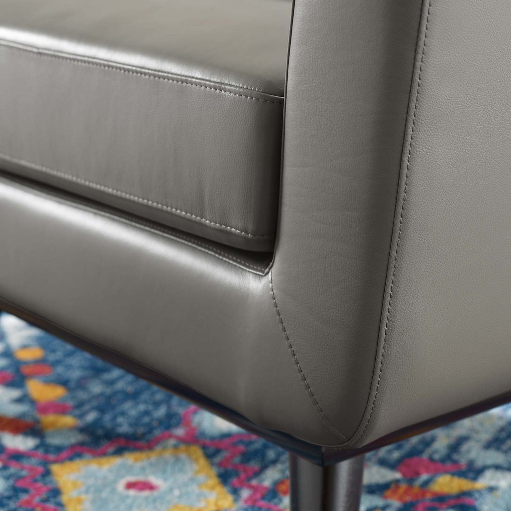 Grey Leather Accent Chair R582