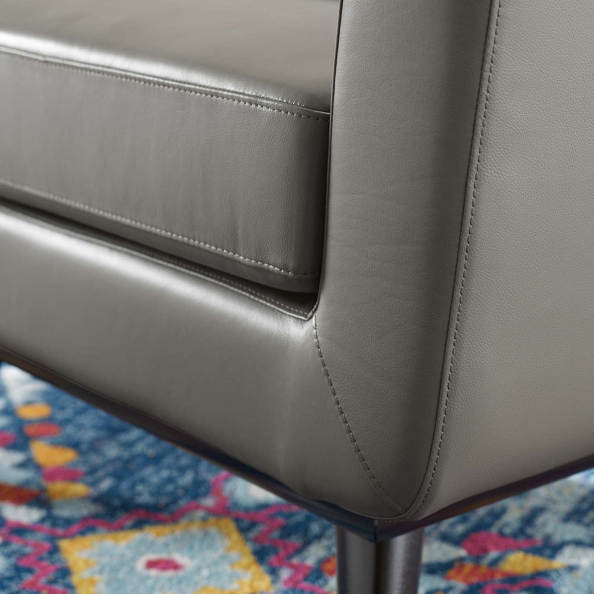 Grey Leather Accent Chair R582