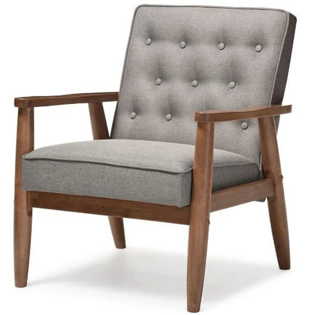 2 Piece Tufted Loveseat and Chair Set in Gray P751