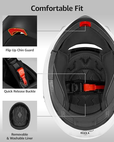 DOT Approved Full Face Motorcycle Helmet with Flip Up Dual Visor P473048