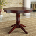 42" Round Wood Pedestal Base Dining Table Q1045