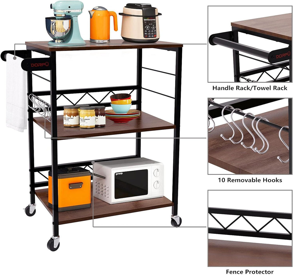 3-Tier Kitchen Cart with Wheels O369608