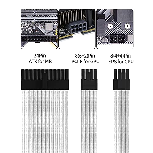 Black 5-Cable-Set 24Pin ATX CPU PCIE Cable Extension Kit J6459