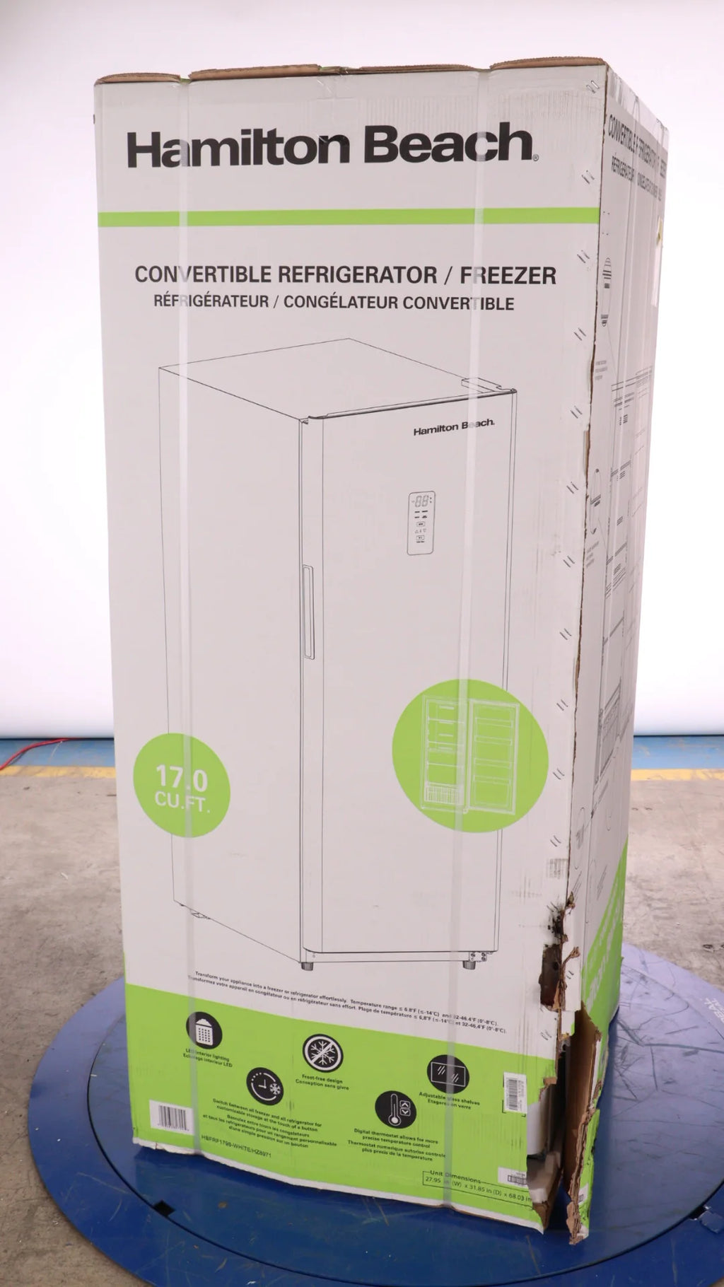 32 In. 17 Cu. Ft. White Upright Convertible Refrigerator / Freezer N5556