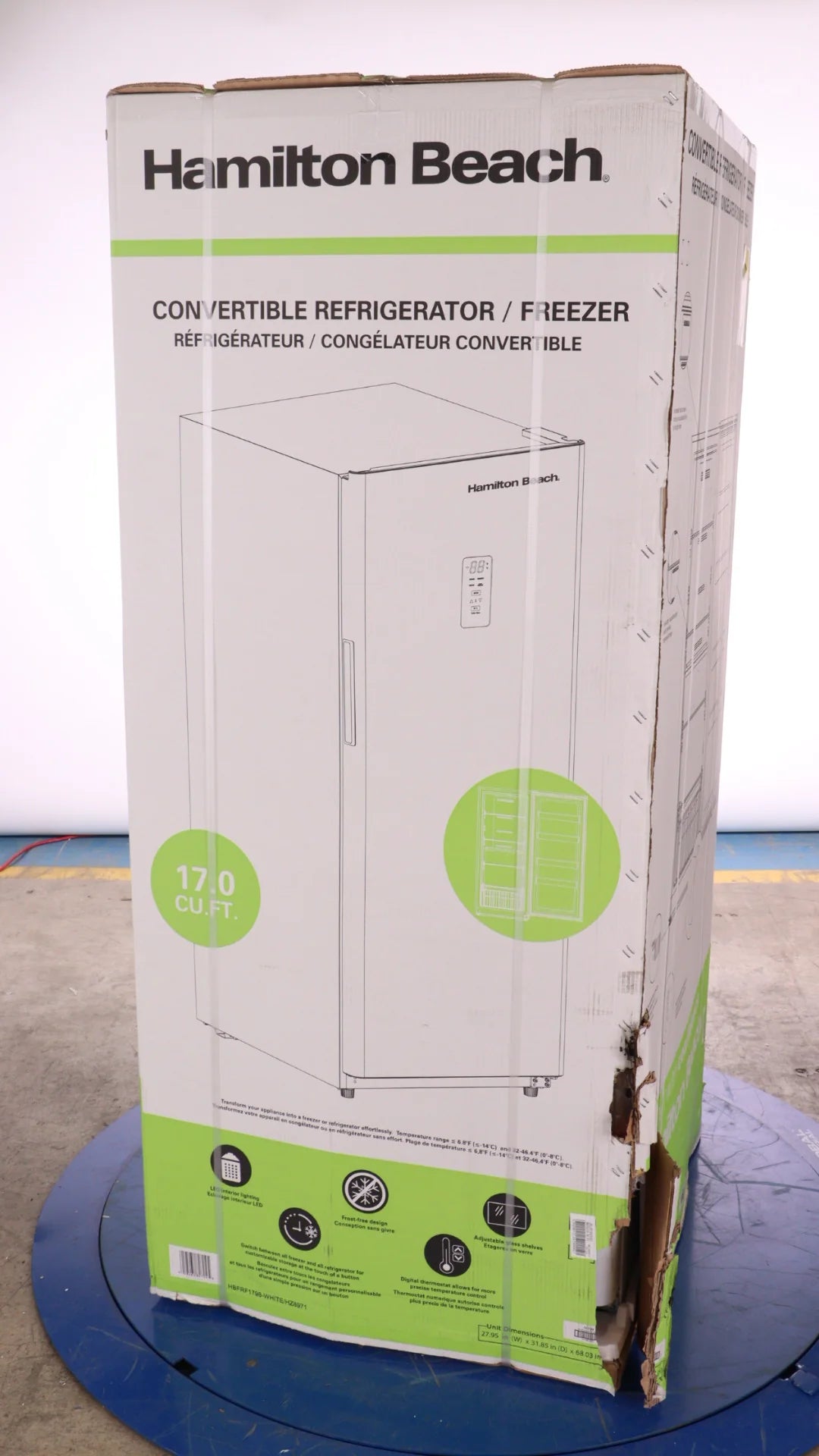 32 In. 17 Cu. Ft. White Upright Convertible Refrigerator / Freezer N5556