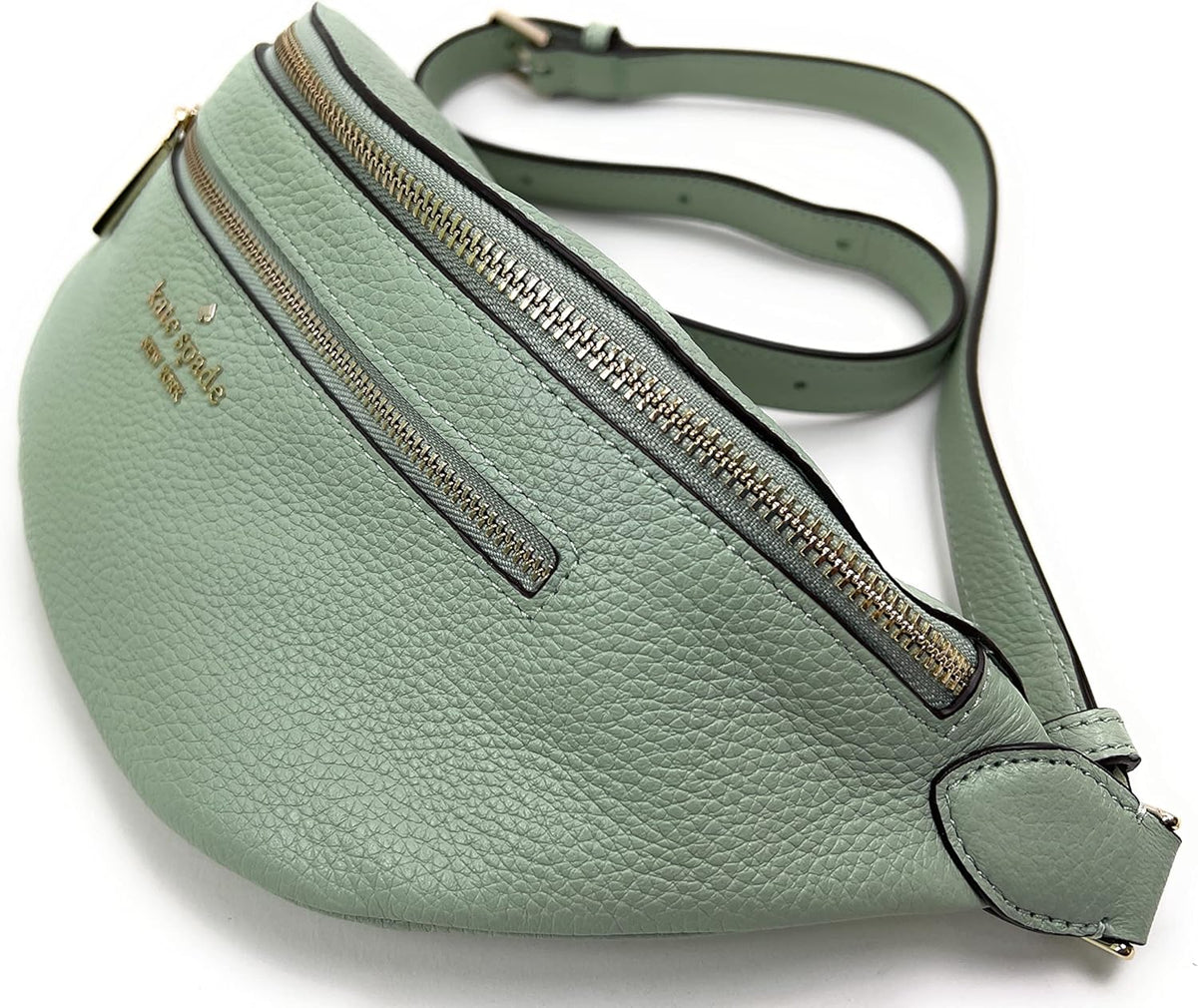 Light Pistachio Leather Belt Bag Fanny Pack Q74221