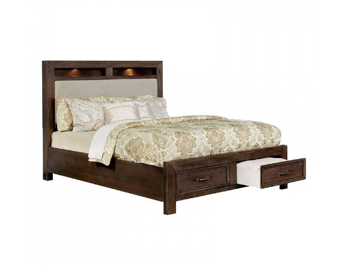 Dark Oak Solid Wood Queen Bedroom Set 6pcs B308420