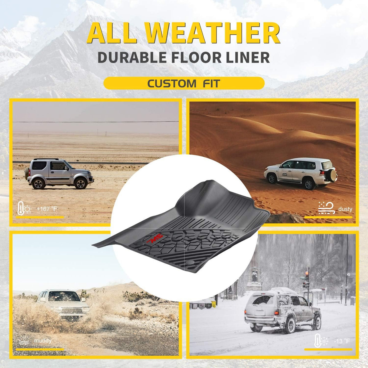 Black TPE Floor Mats Full Set A640
