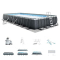 18' x 9' x 52" Rectangular Frame Above Ground Swimming Pool Set with Pump M59454