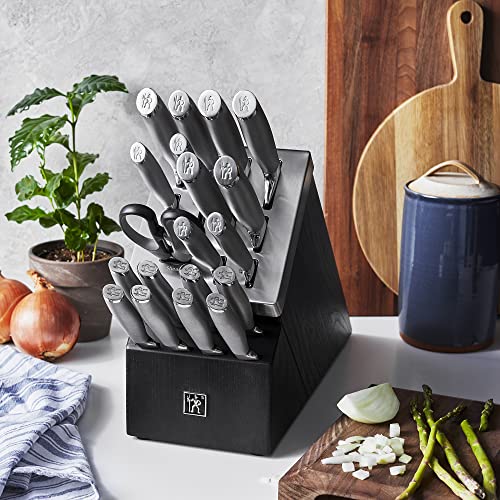 20-pc Self-Sharpening Knife Set with Block, Black, Stainless Steel O537131