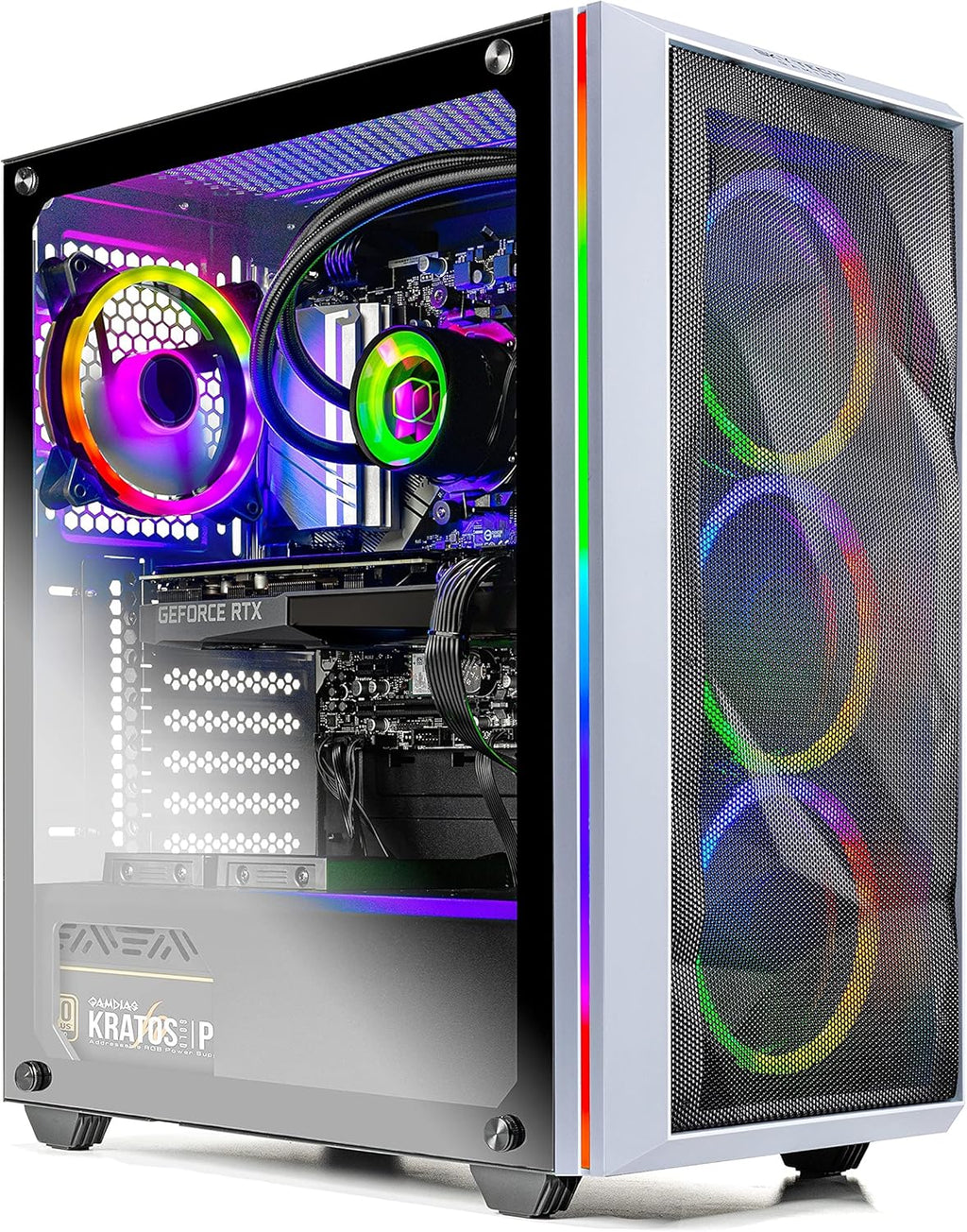 White Gaming Desktop PC with AMD Ryzen 5 5600X RTX 3070 Ti 1TB SSD 16GB DDR4 D34912