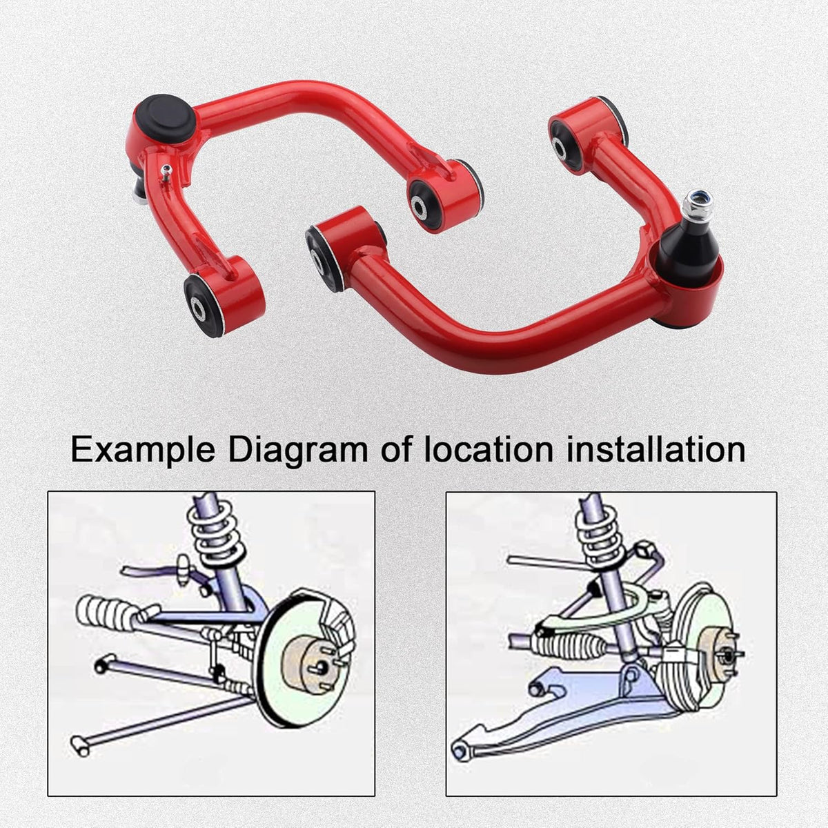 Front Upper Control Arms for 2005-2022 Tacoma, 2-4" Lift, Adjustable (Red) P4311