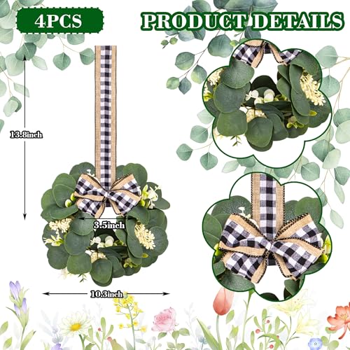10 Inch Mini Christmas Wreaths 4Pcs C9013