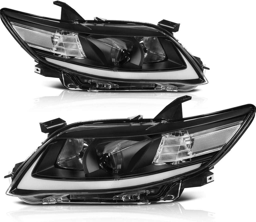 Headlight Assembly Pair for Toyota Camry 2010-2011 Black Housing Clear Lens E584055