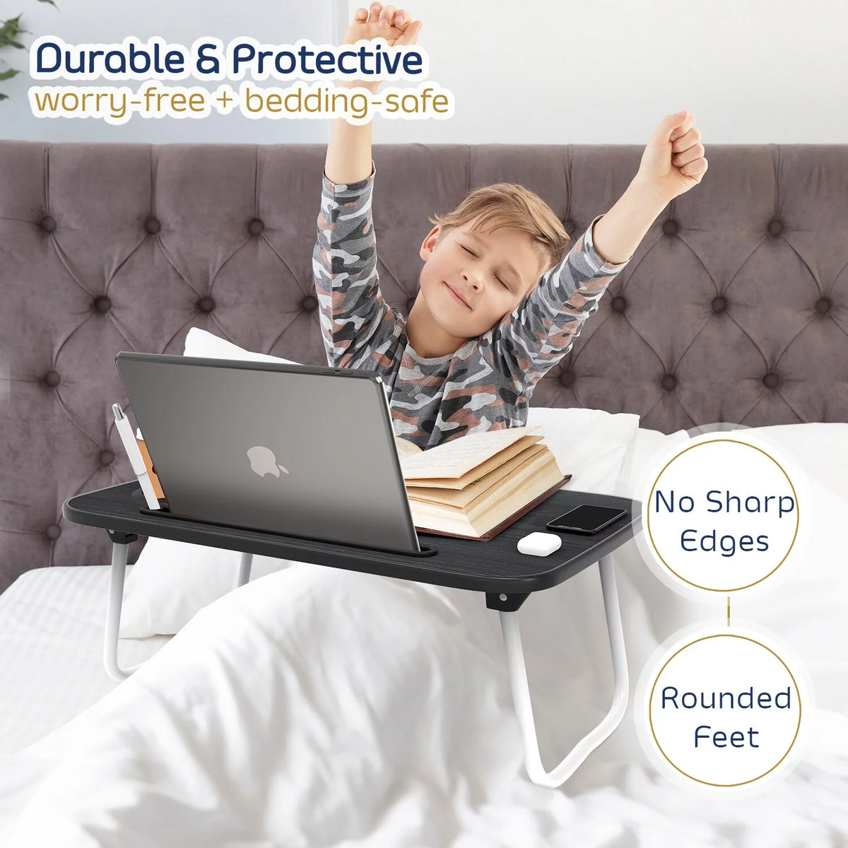 Adjustable Laptop Bed Tray Table with Foldable Legs B383869