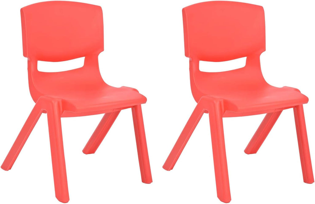 Stackable Plastic Kids Learning Chairs, Yellow, 2-Pack E668