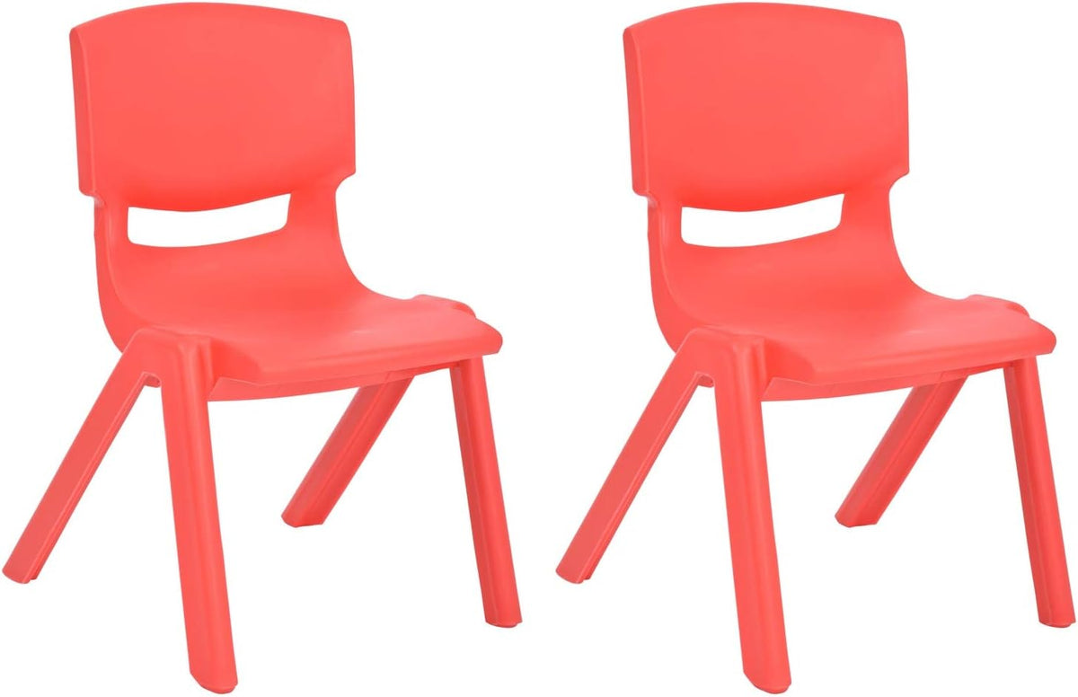 Stackable Plastic Kids Learning Chairs, Yellow, 2-Pack E668
