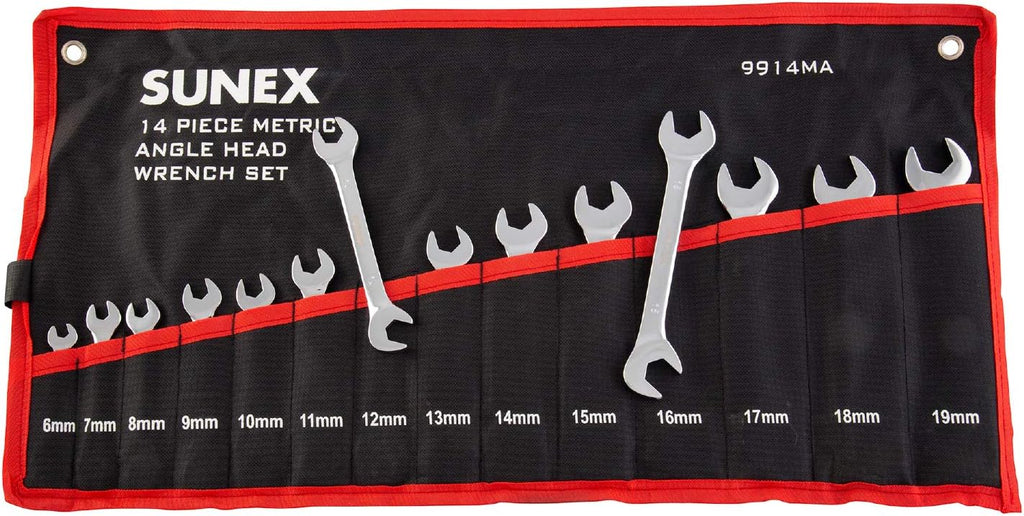 14-Piece Metric Angle Head Wrench Set with Roll-Case H659
