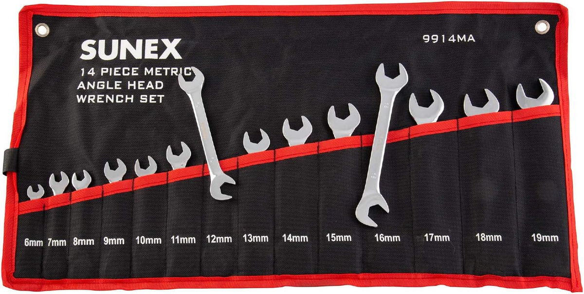 14-Piece Metric Angle Head Wrench Set with Roll-Case H659
