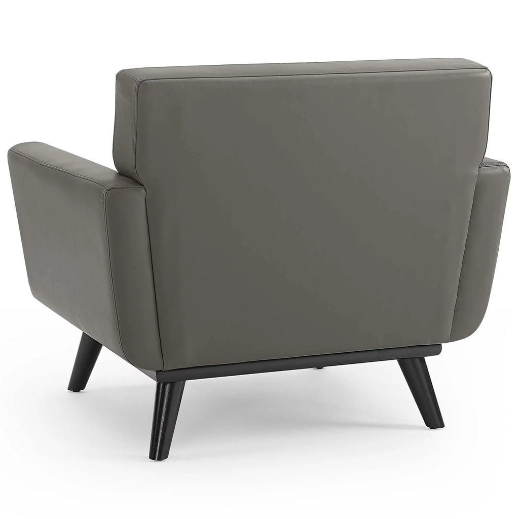 Grey Leather Accent Chair R582