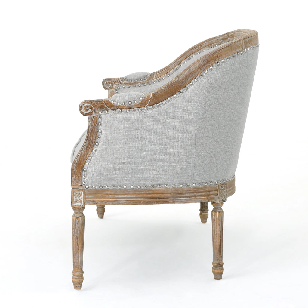Light Gray Fabric Loveseat O369