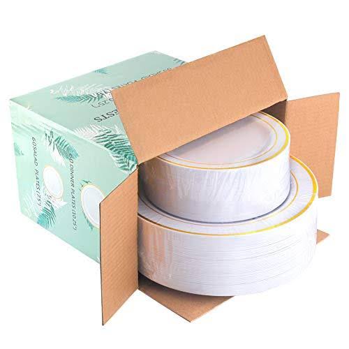 Gold Rim Disposable Plastic Plates K82464