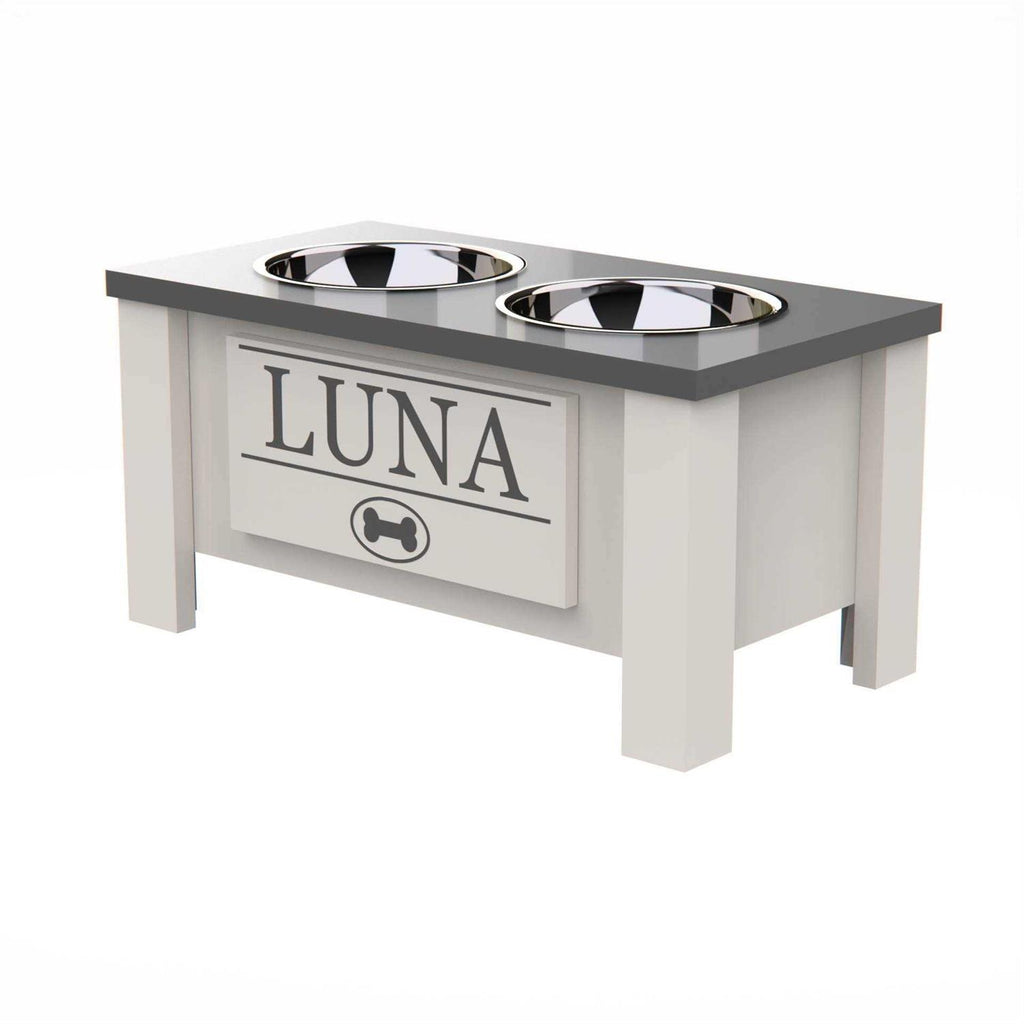 Personalized Elevated Dog Bowl Stand with Internal Storage B1264