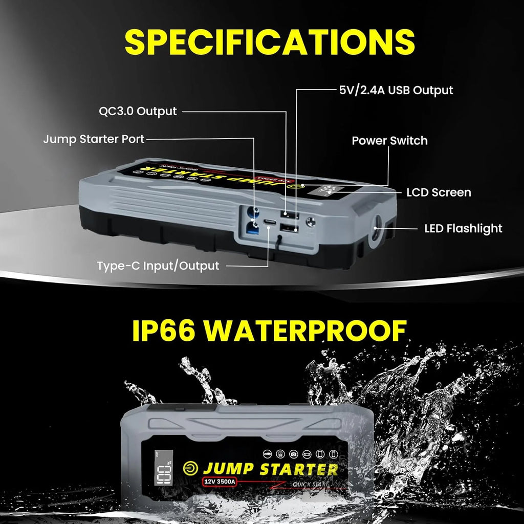 3500A Peak 12V Lithium Battery Jump Starter E577345