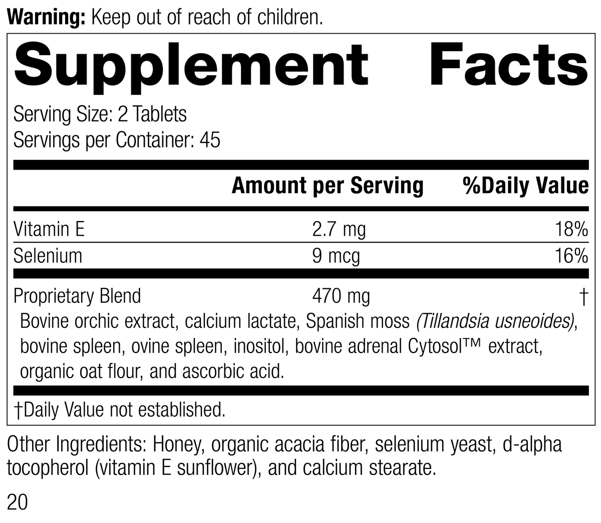 90 Tablets Y8752