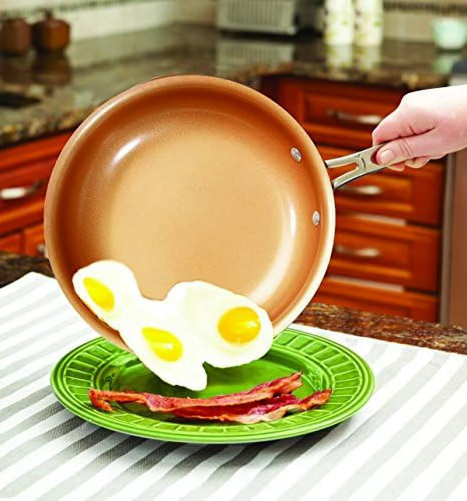 10 pc Copper Ceramic Non Stick Cookware Set F187