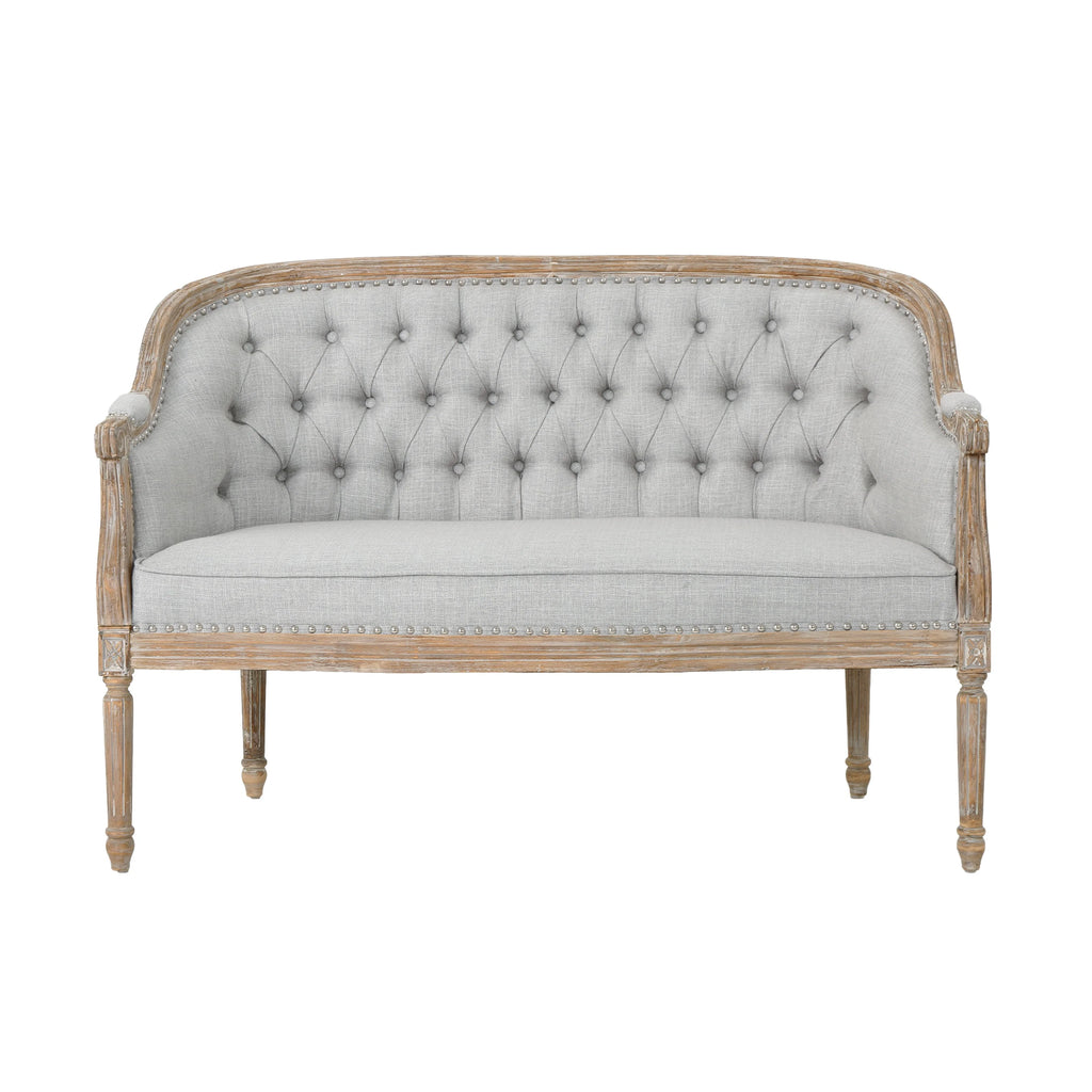 Light Gray Fabric Loveseat O369