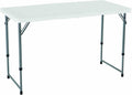 White 4 Foot Folding Utility Table with Carrying Handle K414