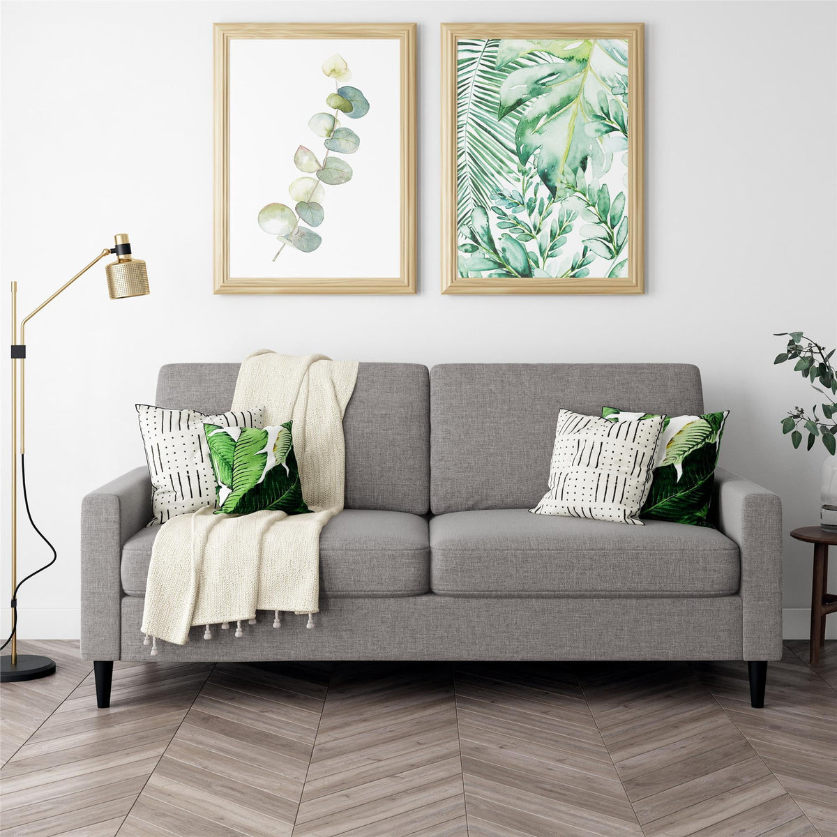 Gray Upholstered Sofa W41440