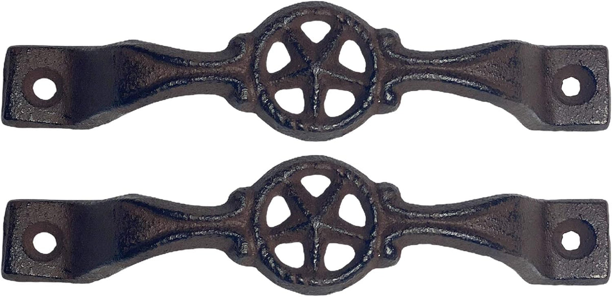 Vintage Star Cast Iron Kitchen Cabinet Handles and Drawer Pulls (12, Rustic Star Cast Iron) V742610