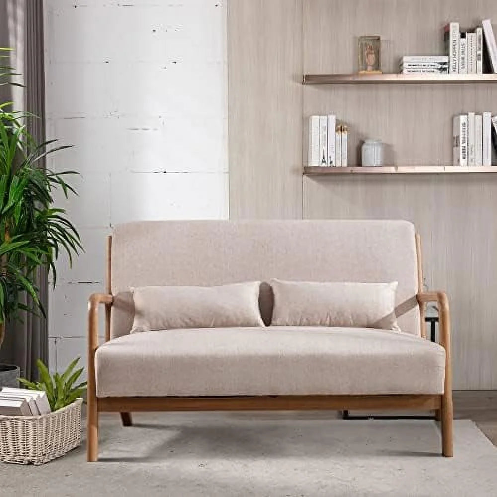 50" 2-Seater Upholstered Loveseat with 2 Waist Cushions R818844