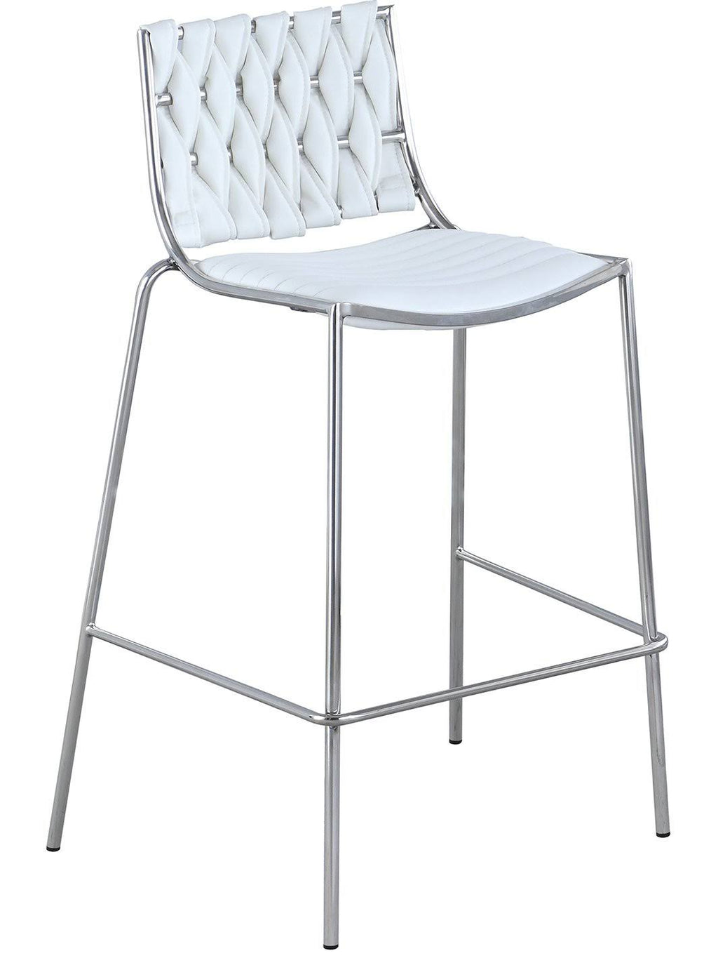 White Stackable Counter Stool with Weave Back, Set of 2 B7720