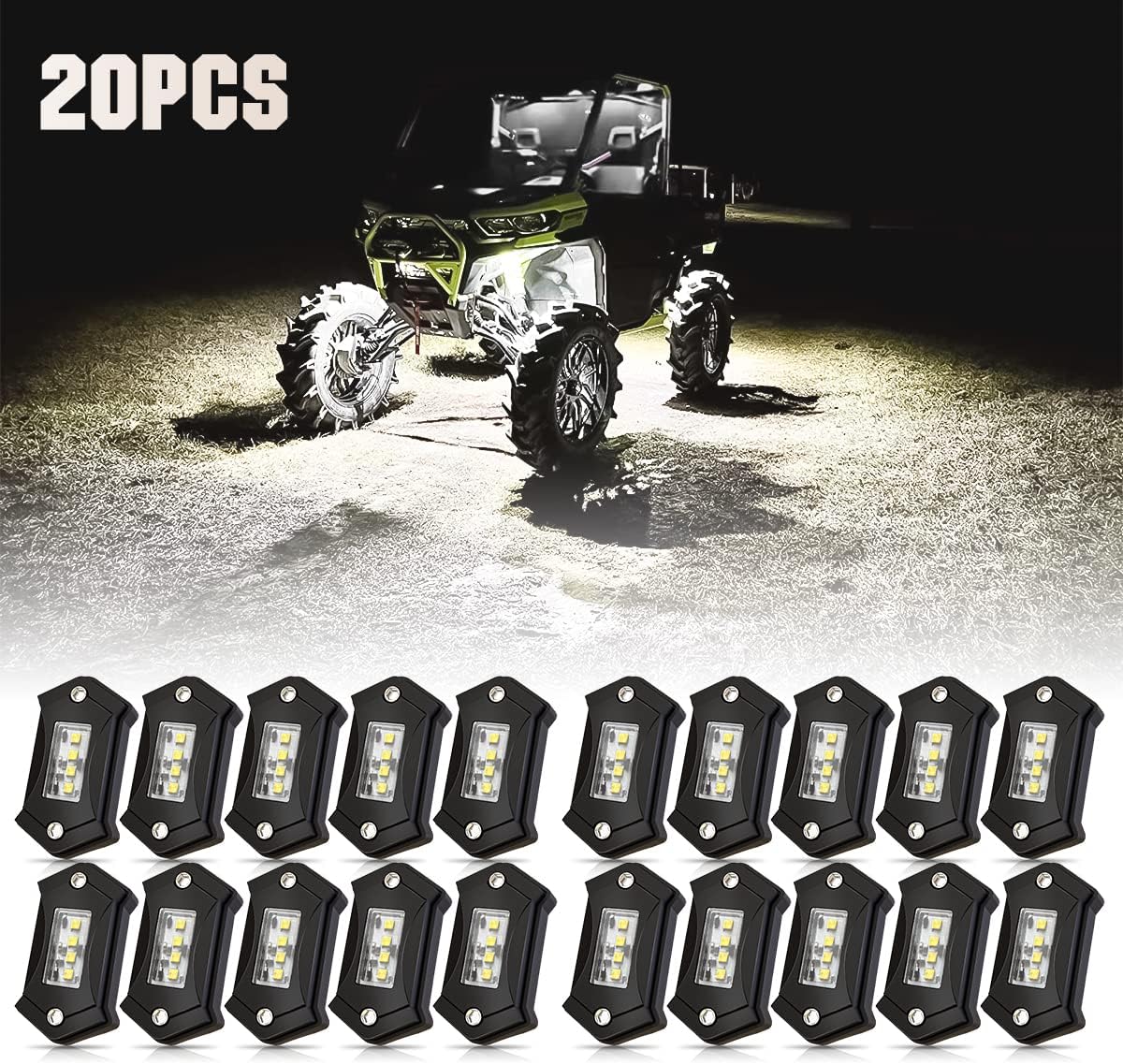 White 12PCS LED Rock Lights K269
