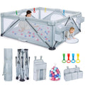 Foldable Large Play Pen with 2 Storage Bags 4 Handlers 50 Balls (71" × 59") T545