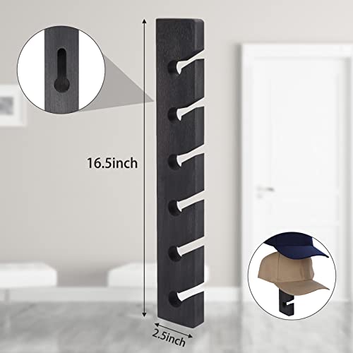 Brown Wooden Hat Rack Wall-Mounted 2 Pack P126